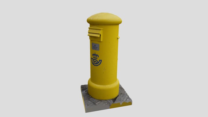 Buzon correos amarillo 3D Model