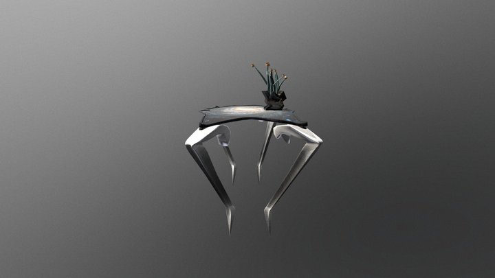 Alien Table And Plant 3D Model