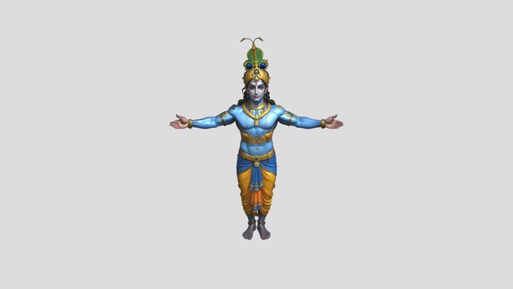 Lord Krishna 3d model