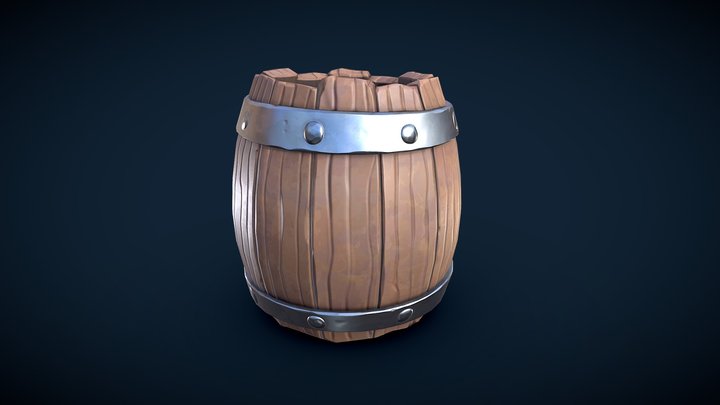 Wooden Barrel 3D Model