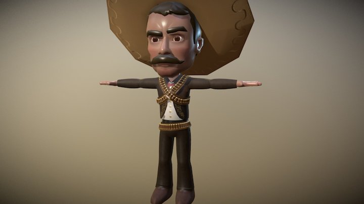 Zapata Low Poly 3D Model