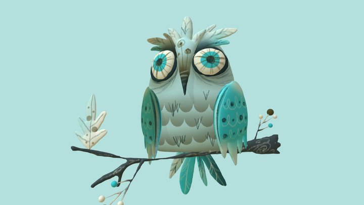 Blue Owl 3D Model
