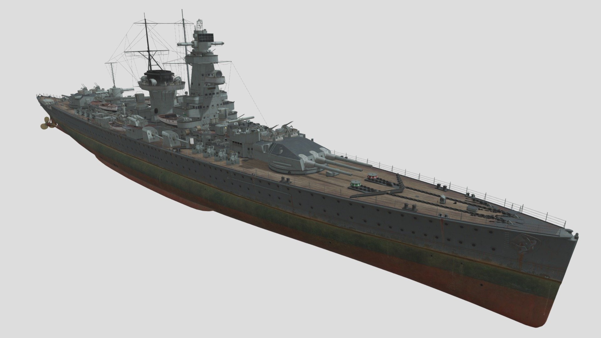 The Third Reich Navy large cruiser ADM. SCHEER - Download Free 3D model ...