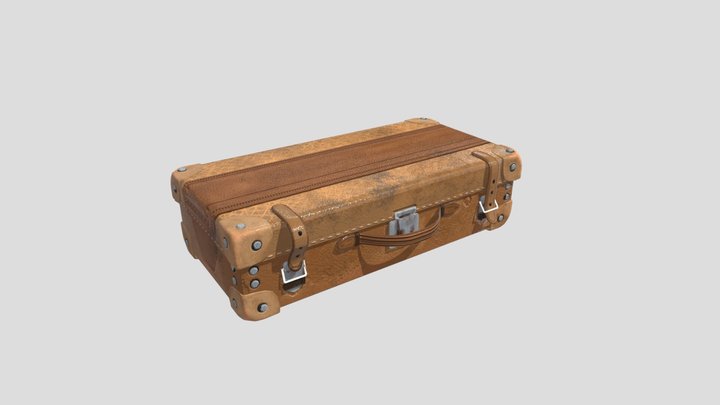 Old Leather Briefcase 3D Model