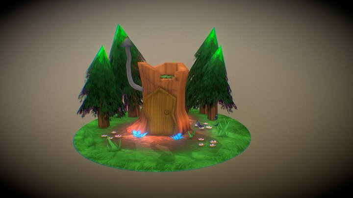 New little squirrel house, squirrel on vacation 3D Model