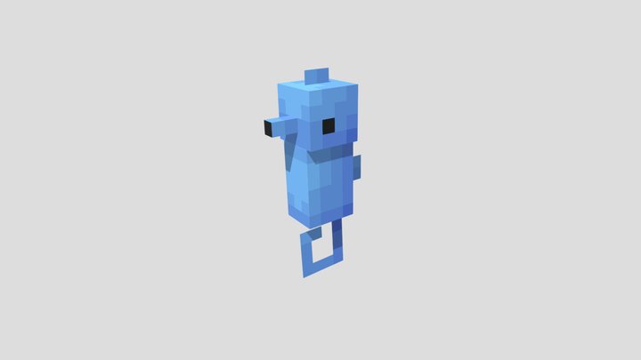 Blue Seahorse 3D Model