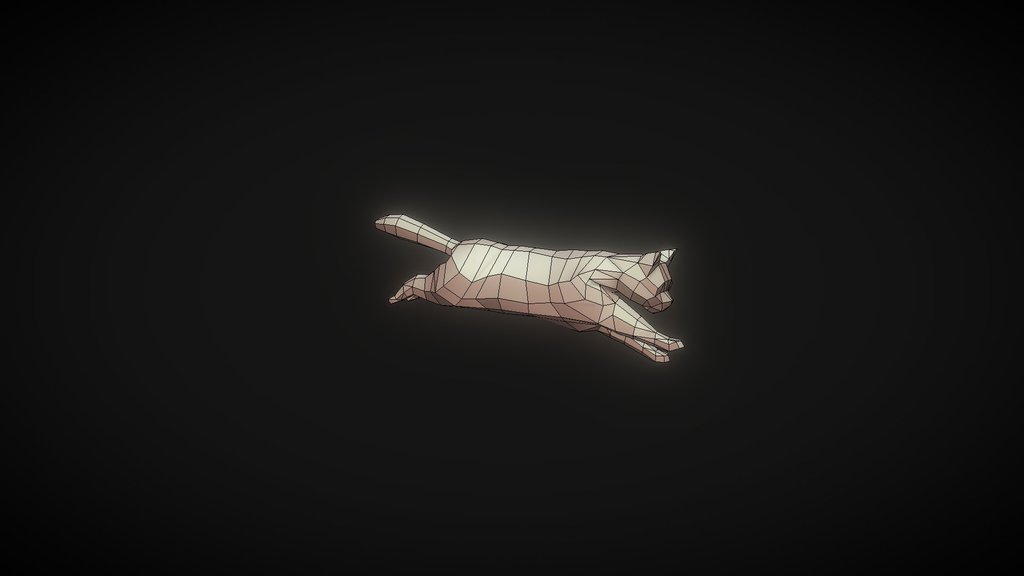 Lowpoly Cat Rig + Run Animation
