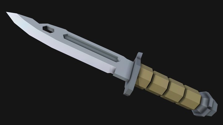 Military Knife (Low Poly) 3D Model