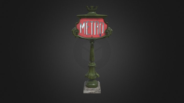 Paris Metro Sign 3D Model