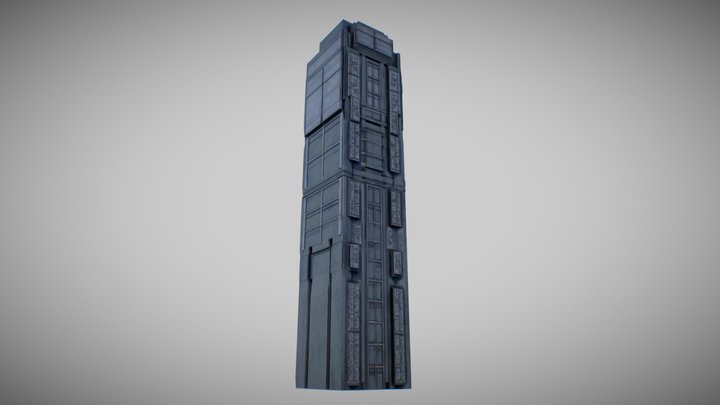 futuristic building 01 (gits set) – Kostenloses 3D-Modell STL