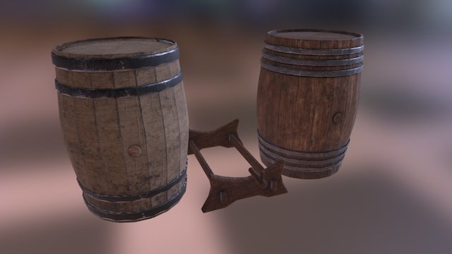 CorcraProps Rustic Barrels 3D Model