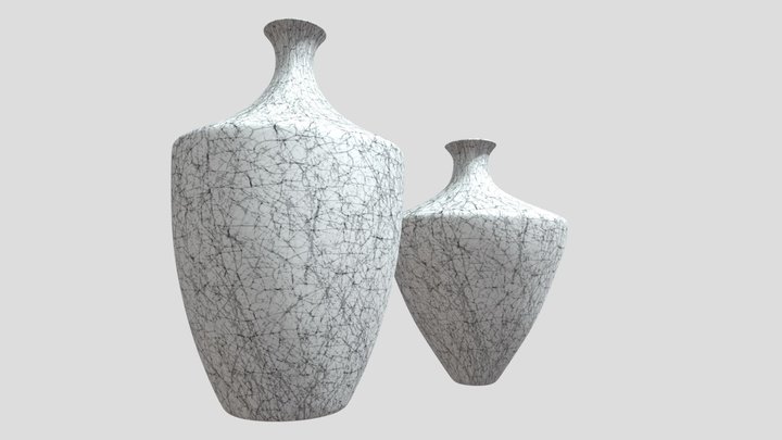ceramic-blue-vases 3D Model