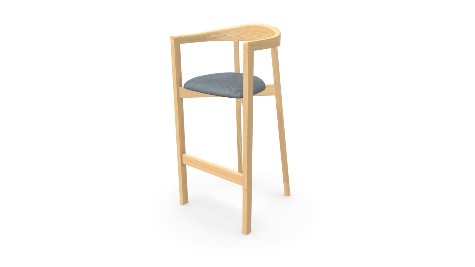 3D model Bar Stool - This is a 3D model of the Bar Stool. The 3D model is about a chair with a cushion.