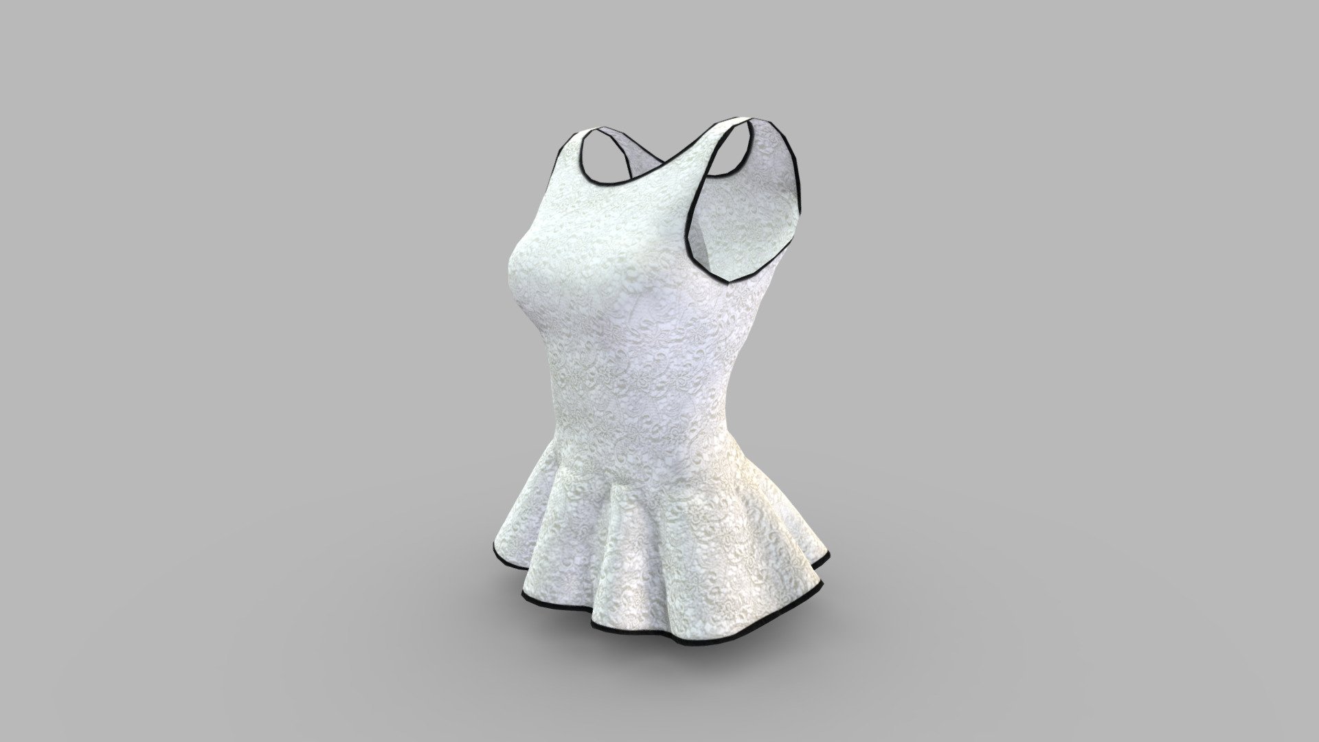 Female Sleevless Peplum Top - Buy Royalty Free 3D model by 3dia ...