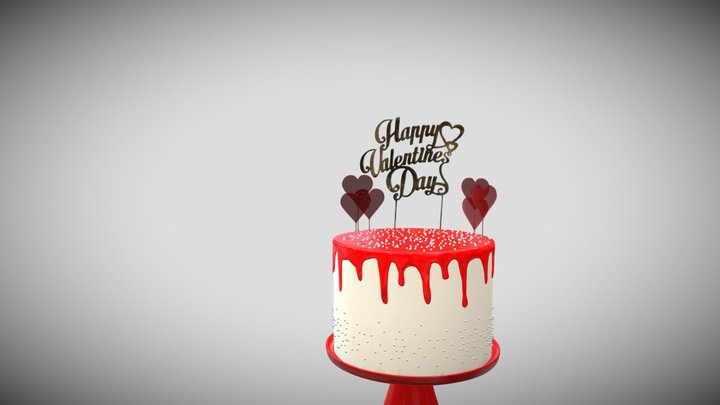 Valentine's Day Cake 3D Model