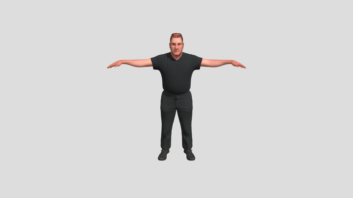 man standing in T-pose 3D Model