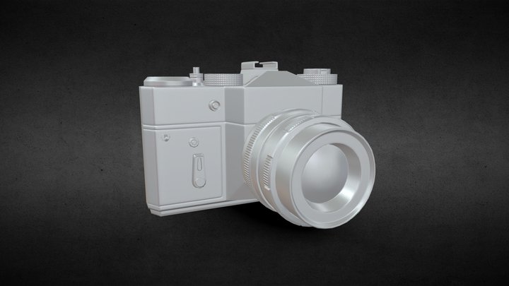 Film Camera Low-Poly + Bake 3D Model