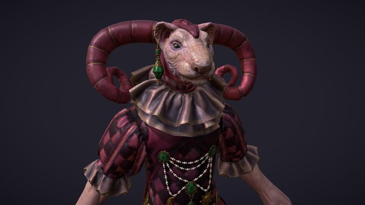 Arlecchino -- Court Jester 3D Model