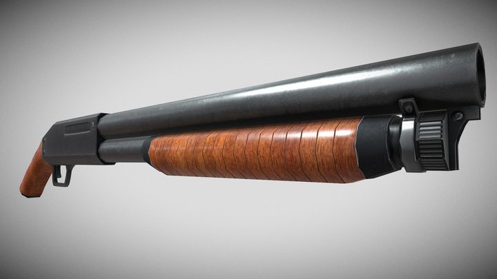 [Low Poly] Sawed-Off Shotgun 3D Model