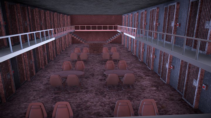 Prison Cell Block 3D Model