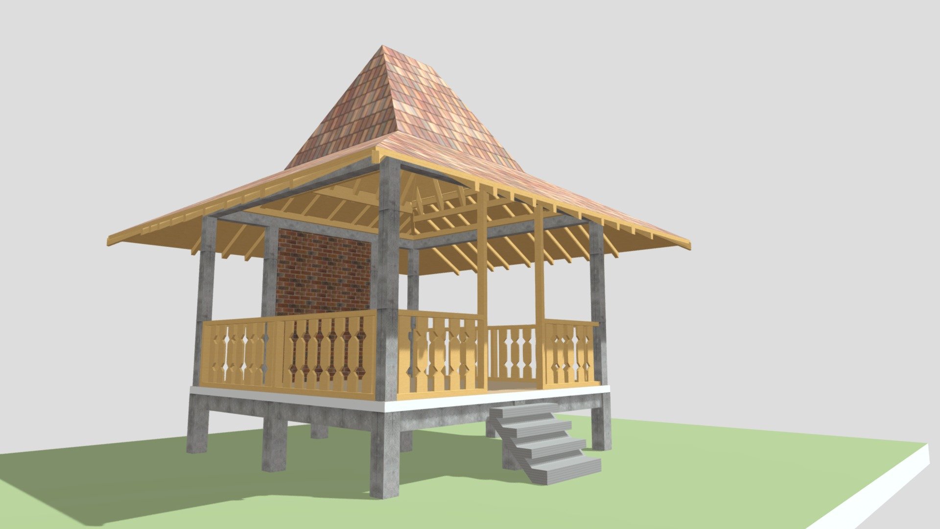 Gazebo - Download Free 3D model by mokhammadsoni [c38304c] - Sketchfab