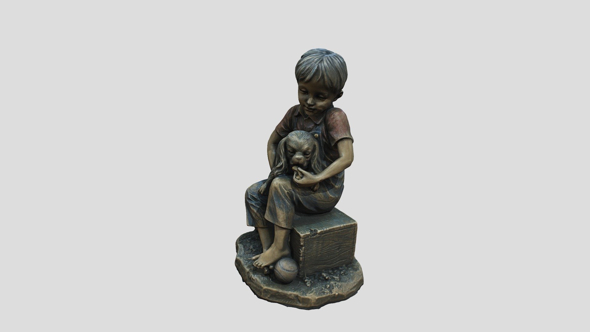 Статуэтка "Мальчик с собакой" - 3D model by epidersis [c383e0f] - Sketchfab
