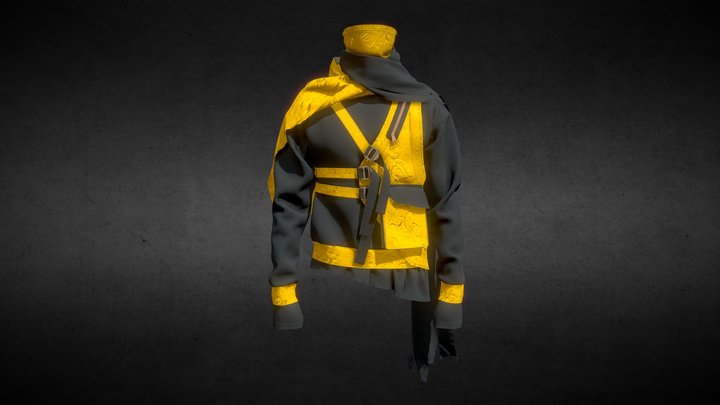 Embroidered Utility Scarf Pullover | 3D Model 3D Model