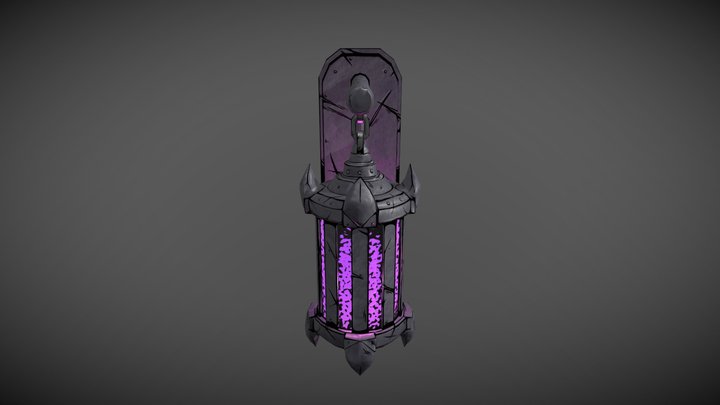 Stylized Mounted Wall Lantern 3D Model