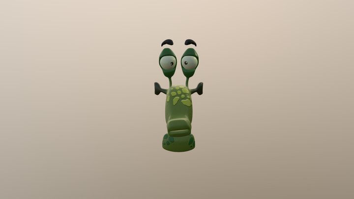 Cartoon Alien Character 3D Model
