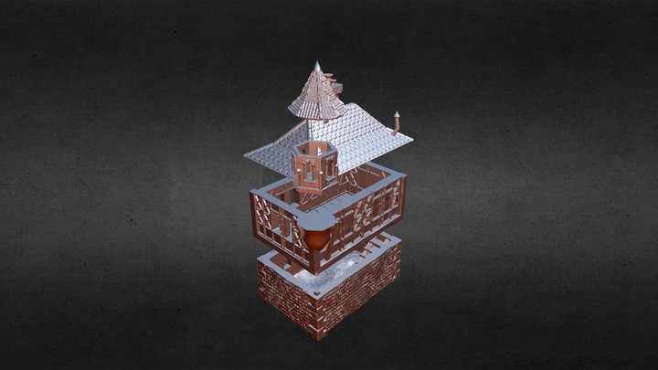 Medeviel house with small tower (3D Print model) 3D Model