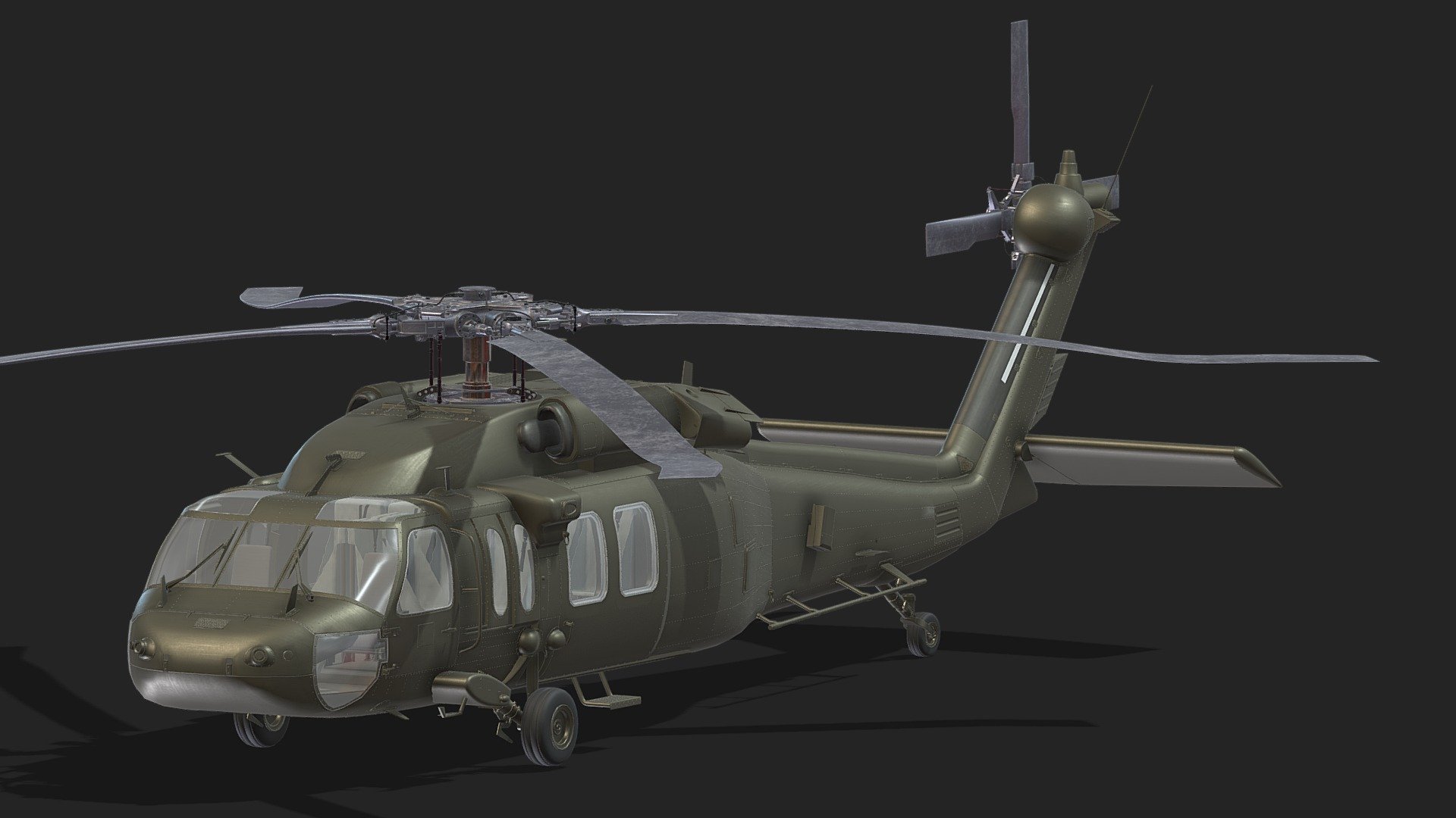 Sikorsky UH-60 Black Hawk PBR Realistic - Buy Royalty Free 3D model by ...