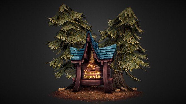 Yellow Pine National Park Diorama 3D Model