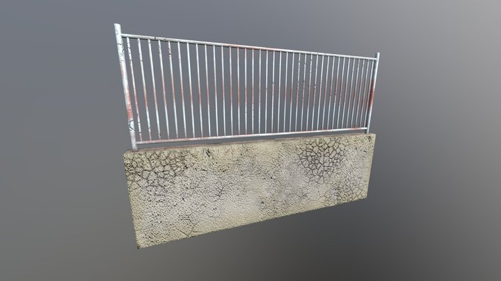 Concrete with fence 3D Model