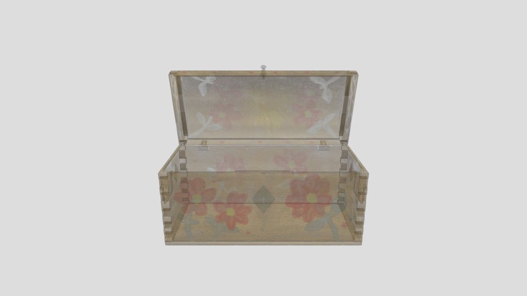 1800s Rustic Wooden Dome Trunk Painted
