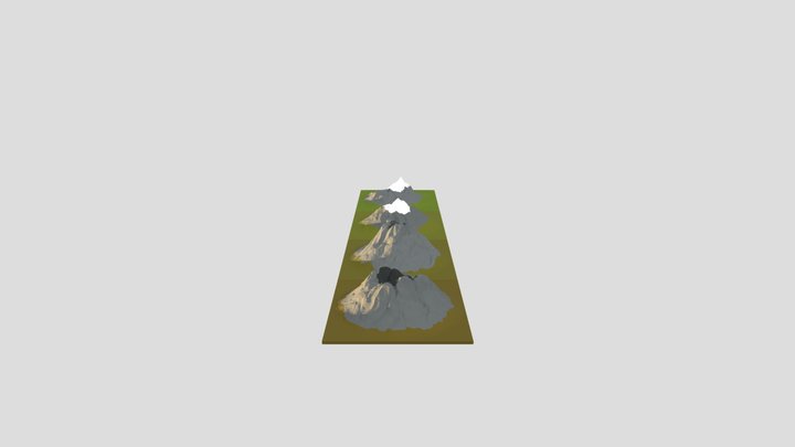 Low Poly Mountain 3D Model