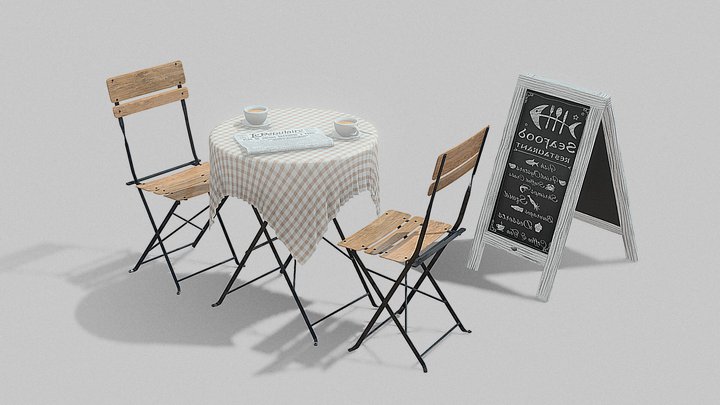 Street cafe objects 3D Model