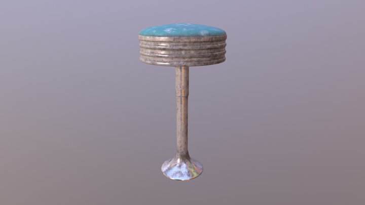 Stool Model with Textures 3D Model