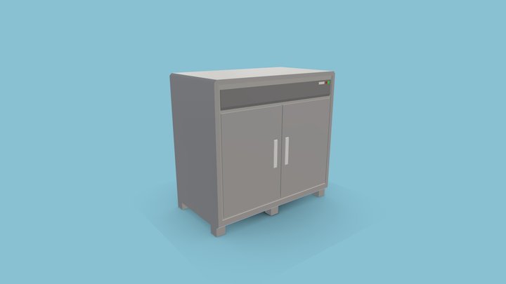 Low poly commercial fridge 3D Model