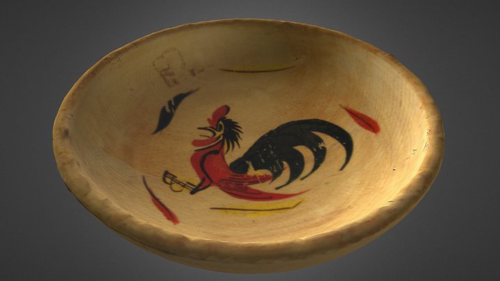 Small wooden bowl 3D Model