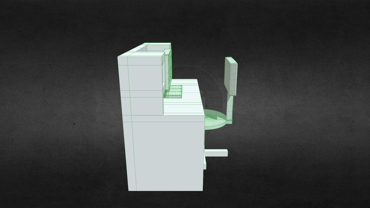 3D Computer Table 3D Model