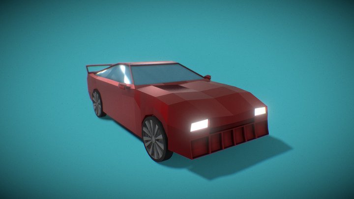 LOWPOLY CAR FOR GAMES 3D Model