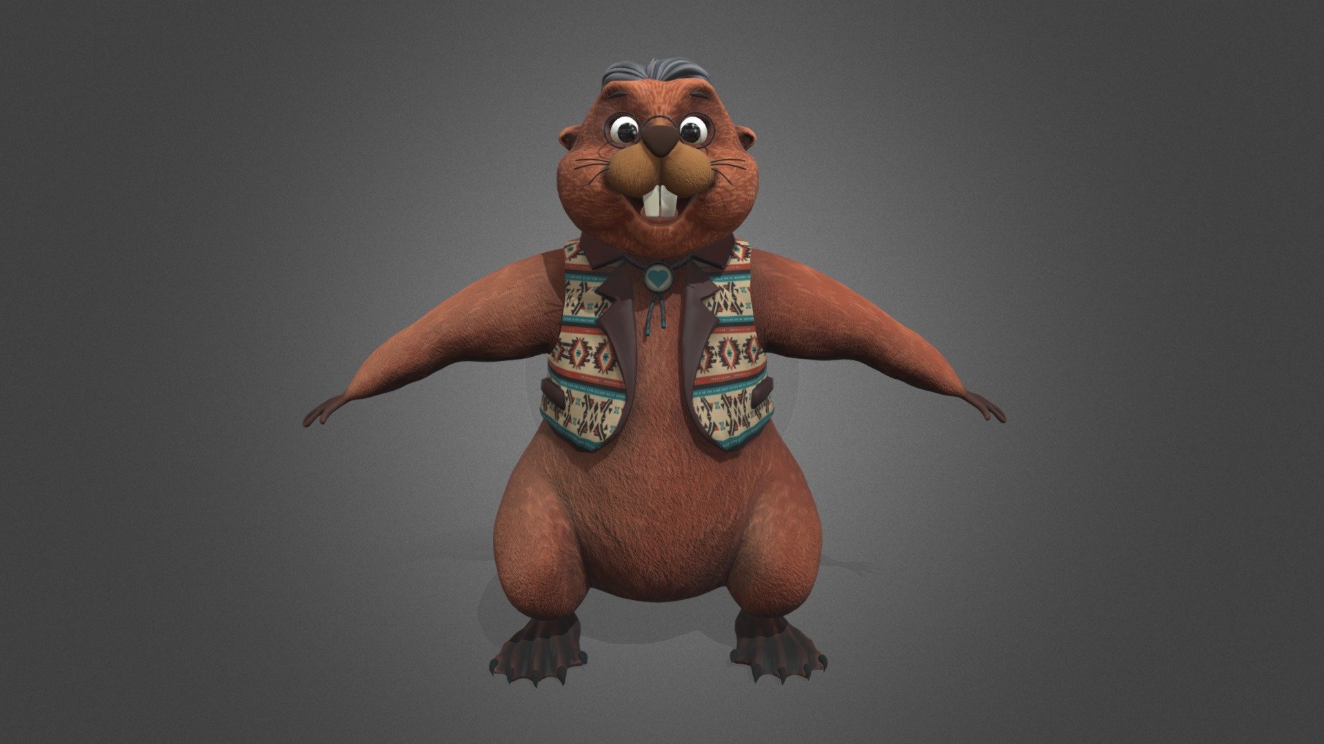 American style Beaver - 3D model by hodaart [c3964b6] - Sketchfab