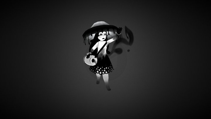 Inky Cap Mushroom Witch 3D Model
