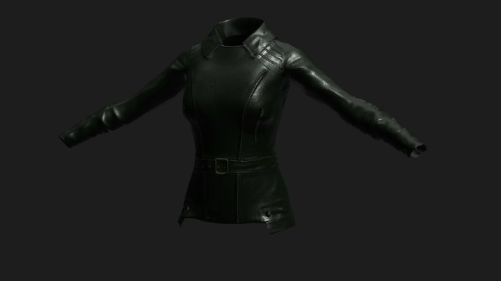 Green Leather Jacket 3D Model
