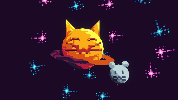 Cat Planet 3D Model
