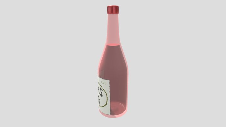 Pink Sake Bottle 3D Model
