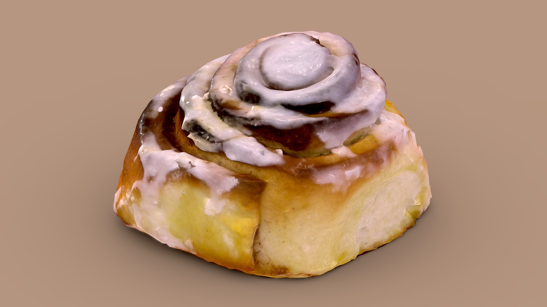 3D model Cinnamon Bun – #BakedGoodsChallenge - This is a 3D model of the Cinnamon Bun - #BakedGoodsChallenge. The 3D model is about a close up of a pastry.