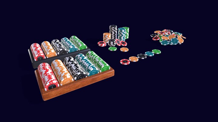 Pack Poker Chips 3D Model