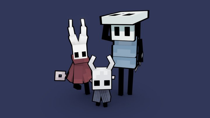 Hollow Knight - Quirrel, Hornet, Knight 3D Model