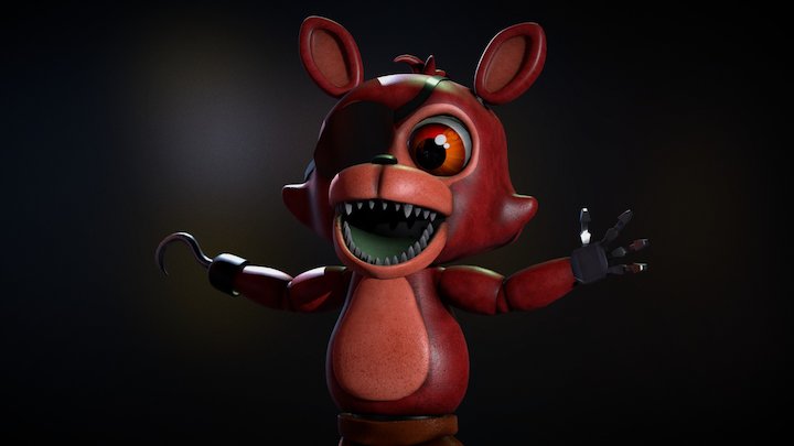 Adventure Foxy FNAF WORLD 3D Model